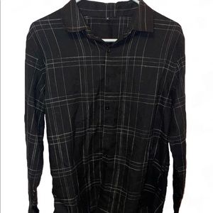 Geometric goth black button up shirt